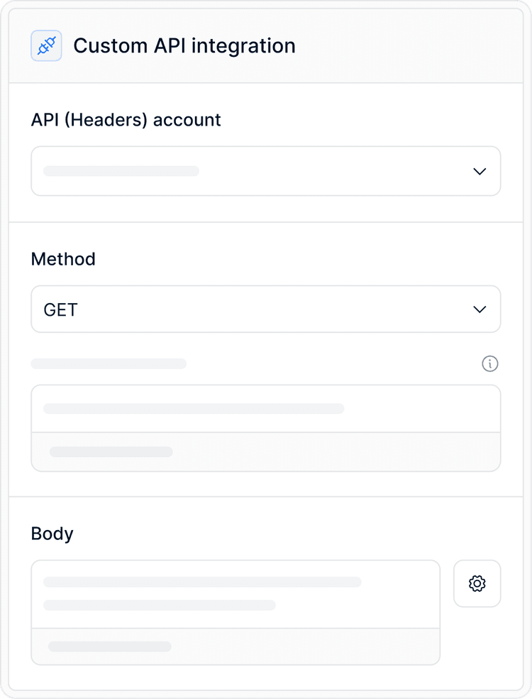 Custom API integration