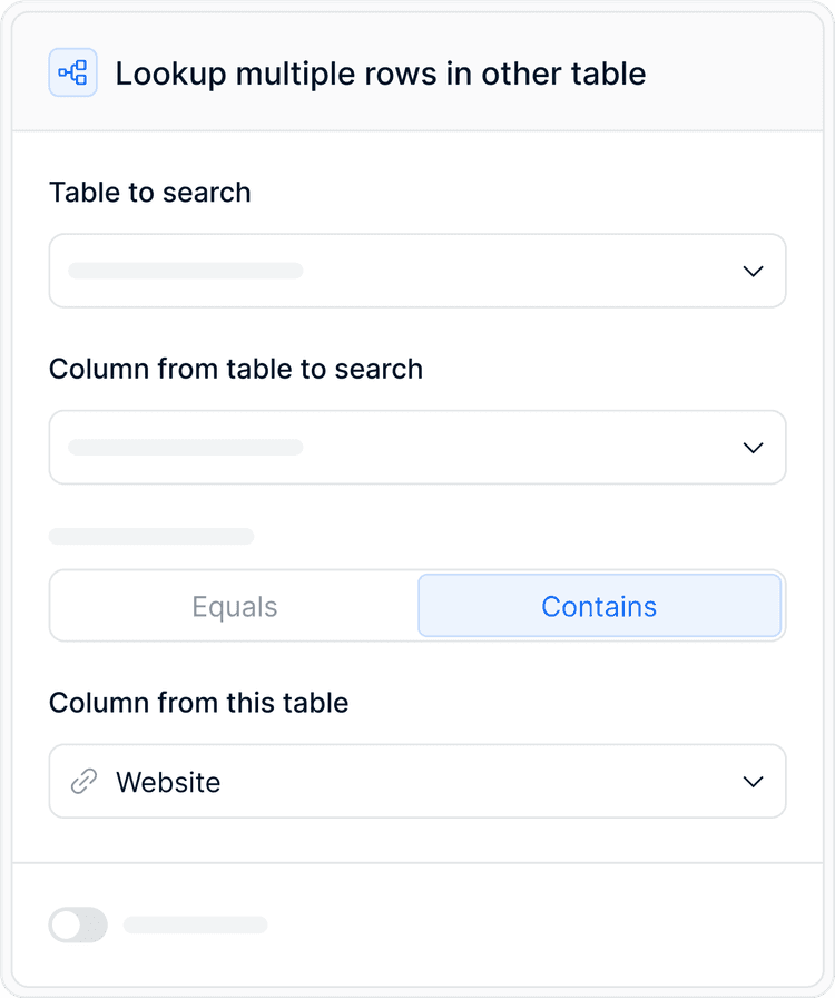 Lookup rows