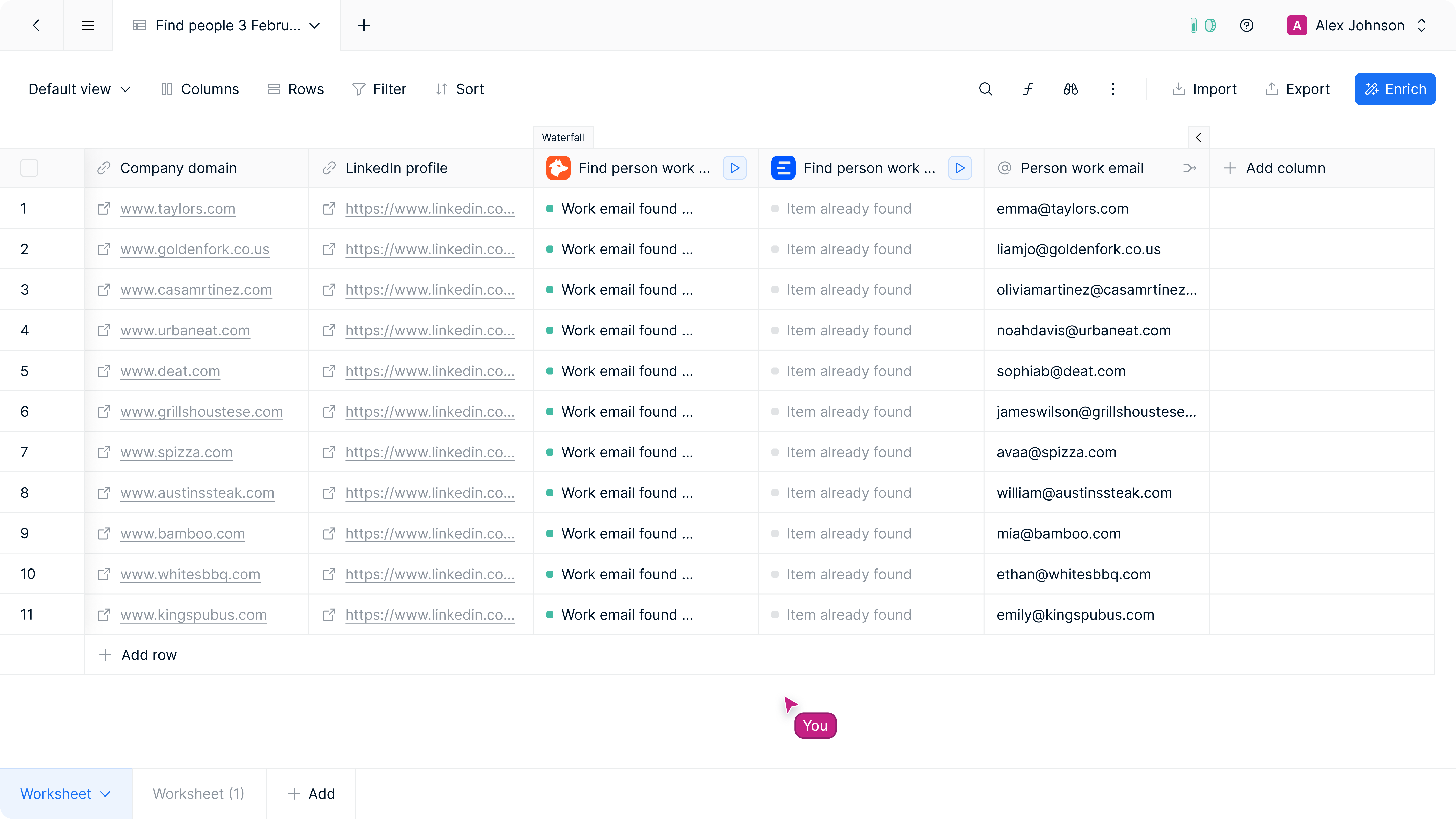 Waterfall any data, from tech stacks to job positions